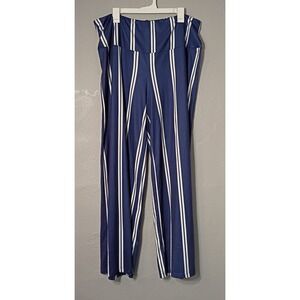 Arolina Pants Y2K Womens‎ SZ 3X Hip Hugger Flowing Blue/White Striped